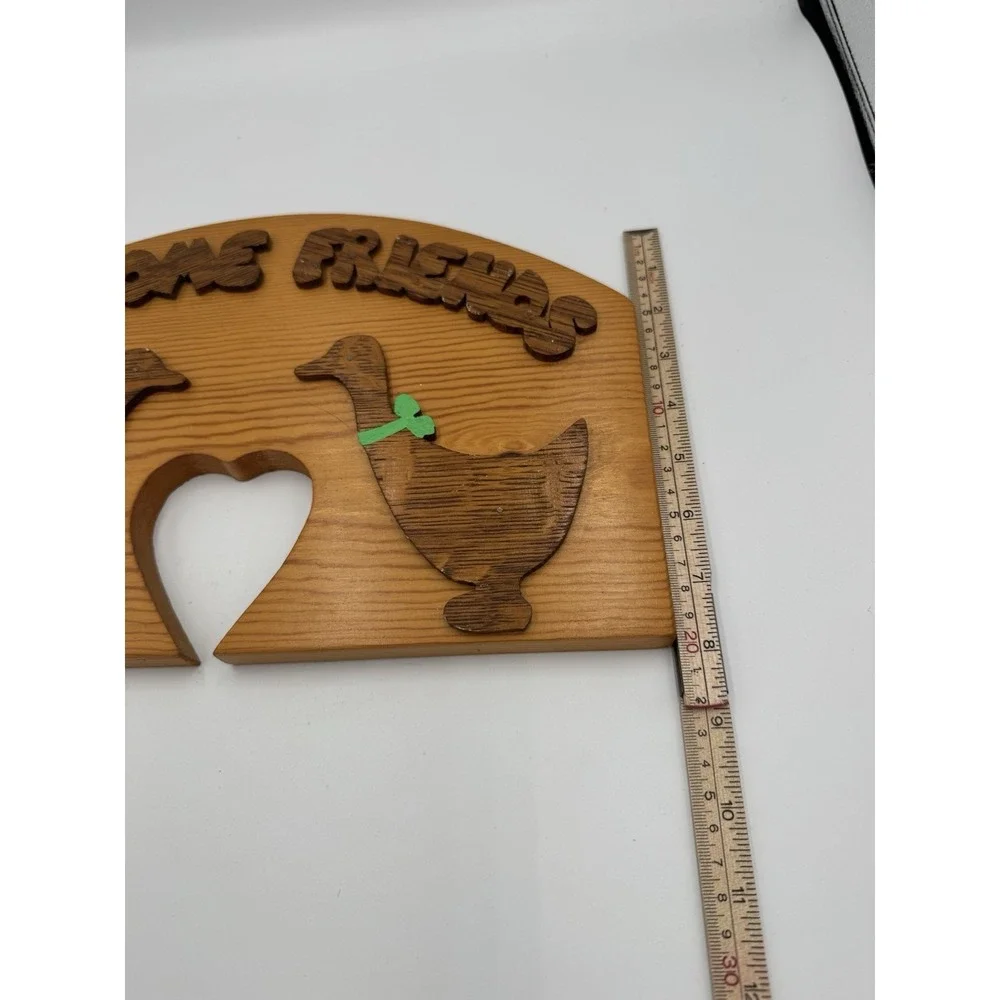 Welcome Friends Geese Wood Plaque